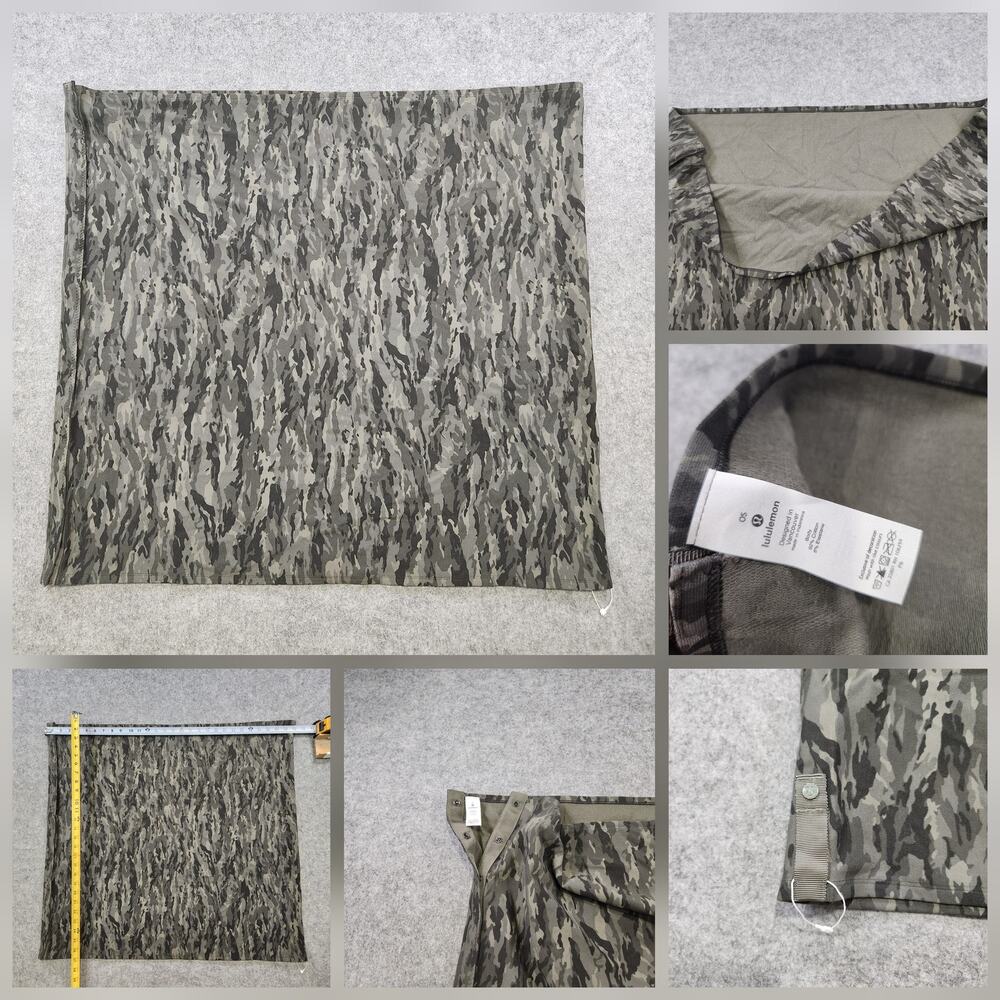 Lululemon Camo Yoga Scarf Womens OS Snap Close Cotton Elastane‎ Gray Black Wrap